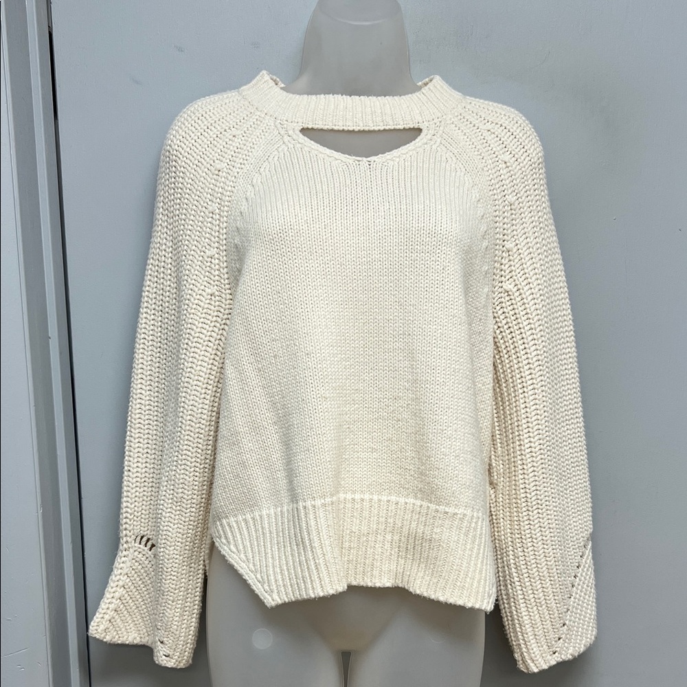 525 America Cream Cutout Neck Sweater | Size M